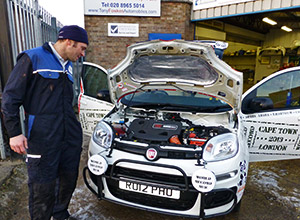 Roger Fowkes completes the preparations